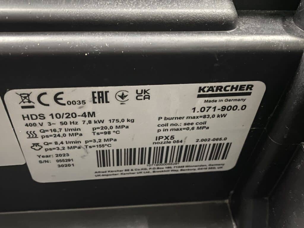 KARCHER WARMWATER HOGEDRUKREINIGER HDS 10/20-4 M 380 VOLT