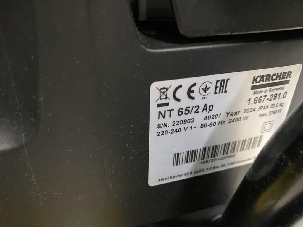 KARCHER NAT/DROOG STOFZUIGER NT 65/2 Ap