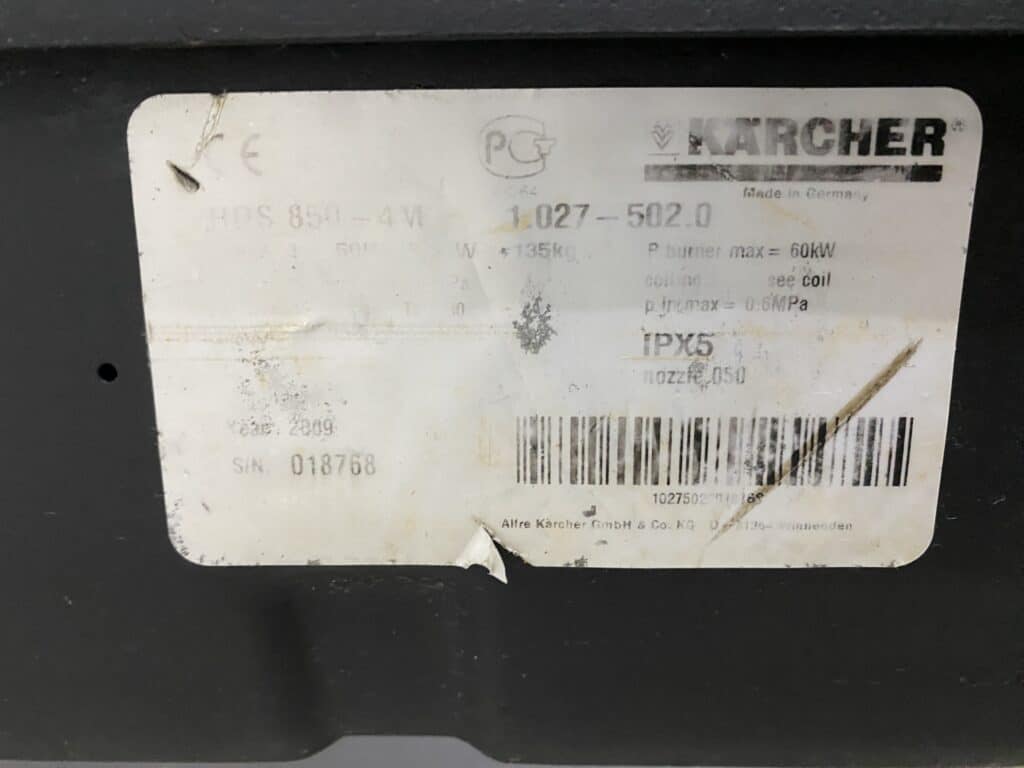 KARCHER HDS 850-4 M WARMWATER HOGEDRUKREINIGER 400V