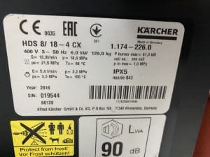 KARCHER WARMWATER HOGEDRUKREINIGER HDS 8/18-4 CX 400V