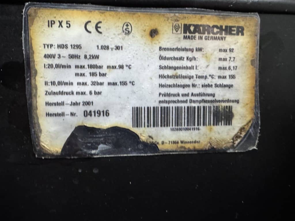 KARCHERHOGEDRUKREINIGER WARMWATER HDS 1295 400V