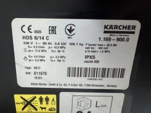 KARCHER HOGEDRUKREINIGER WARMWATER HDS 6/14 C 230v