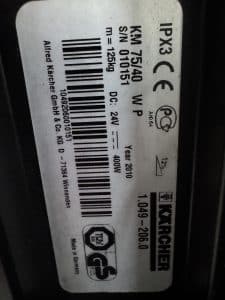 KARCHER VEEGMACHINE ZUIGMACHINE KM 75/40 W Bp Pack