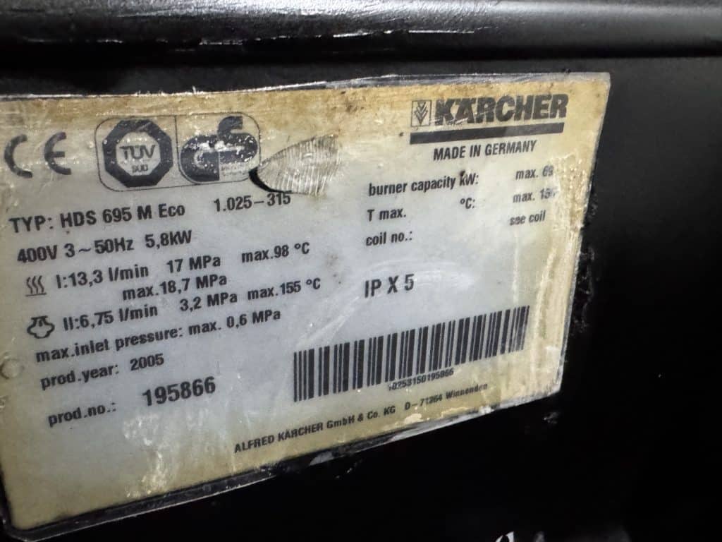 KARCHER HDS 695 M ECO WARMWATER HOGEDRUKREINIGER 400 VOLT