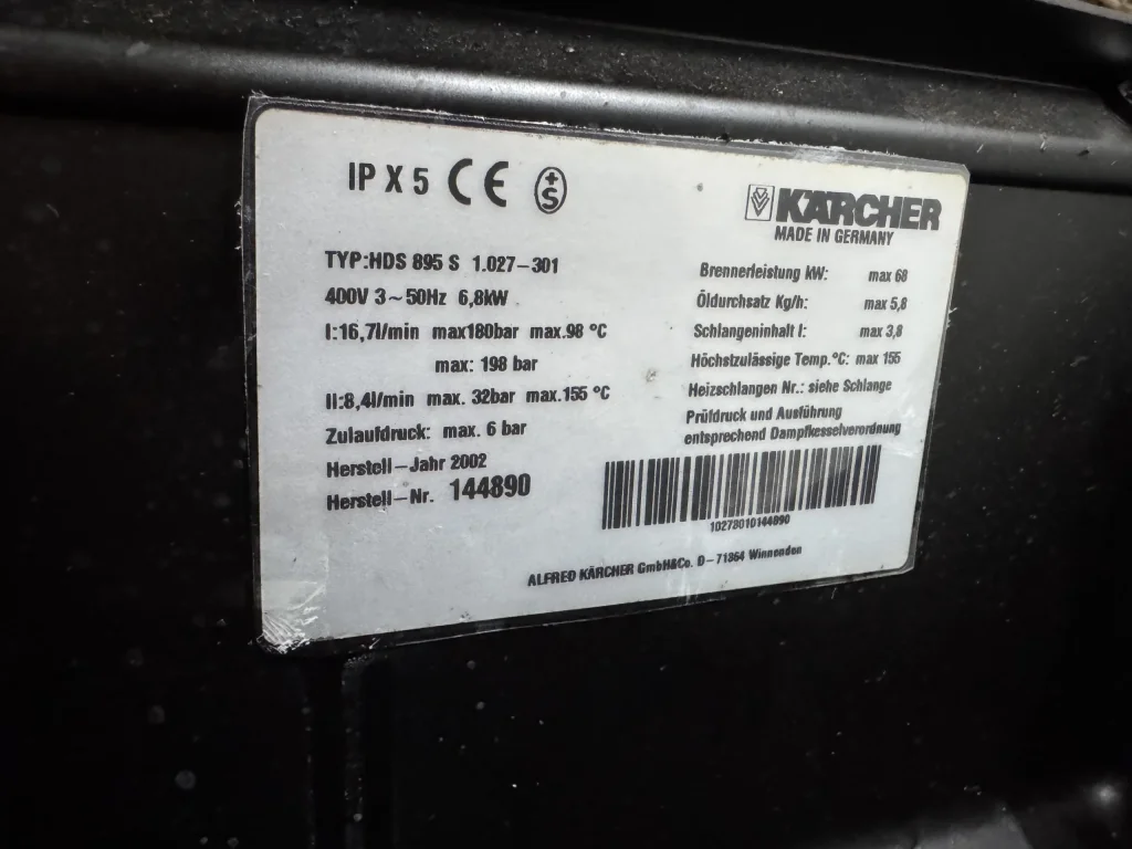 KARCHER HDS 895 S WARMWATER HOGEDRUKREINIGER 400V