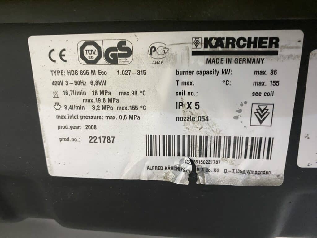 KARCHER HOGEDRUKREINIGER WARMWATER HDS 895 M ECO 400V