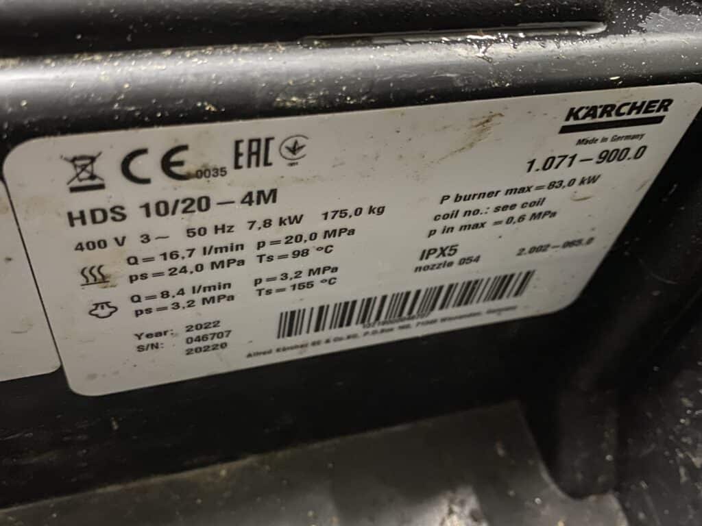 KARCHER HOGEDRUKREINIGER WARMWATER HDS 10/20-4 M 400V