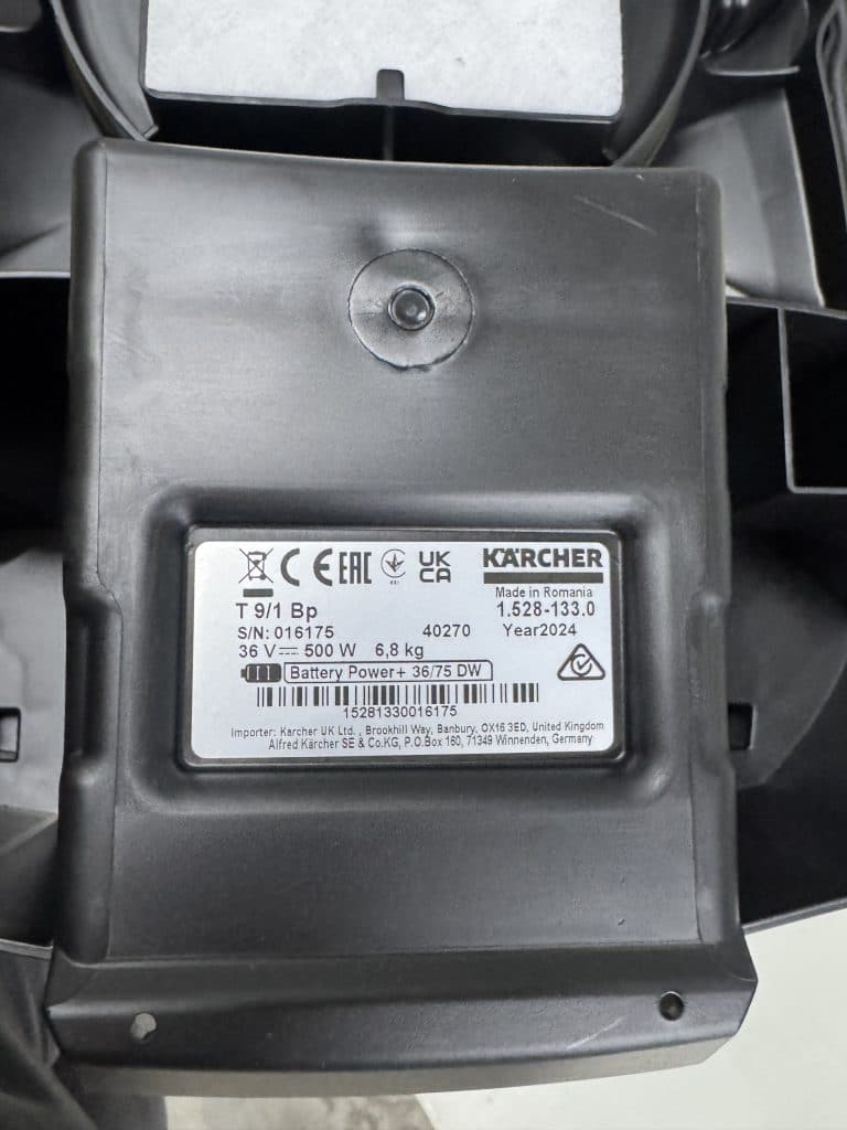 KARCHER T 9/1 BP STOFZUIGER 36V