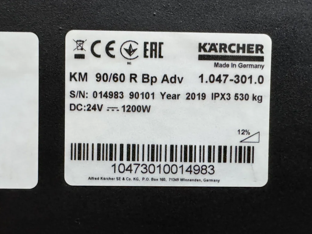 KARCHER VEEG-/ZUIGMACHINE KM 90/60 R Bp Pack