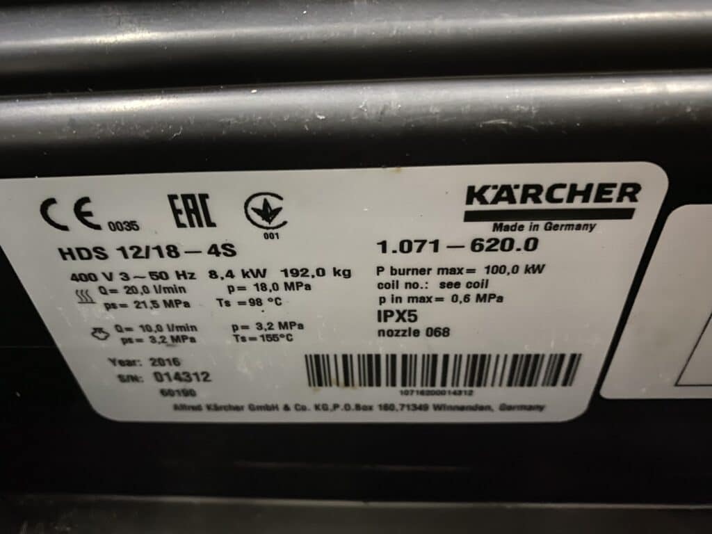 KARCHER HOGEDRUKREINIGER HDS 12/18-4 S 400V