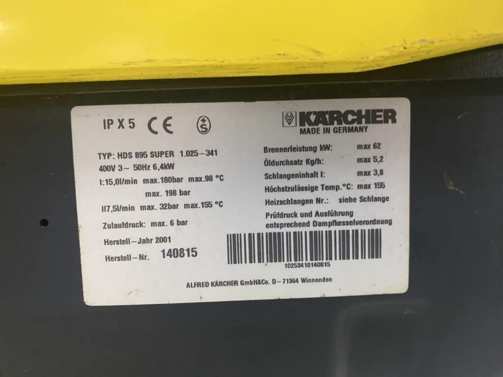 KARCHER WARMWATER HOGEDRUKREINIGER HDS SUPER 895 150 BAR