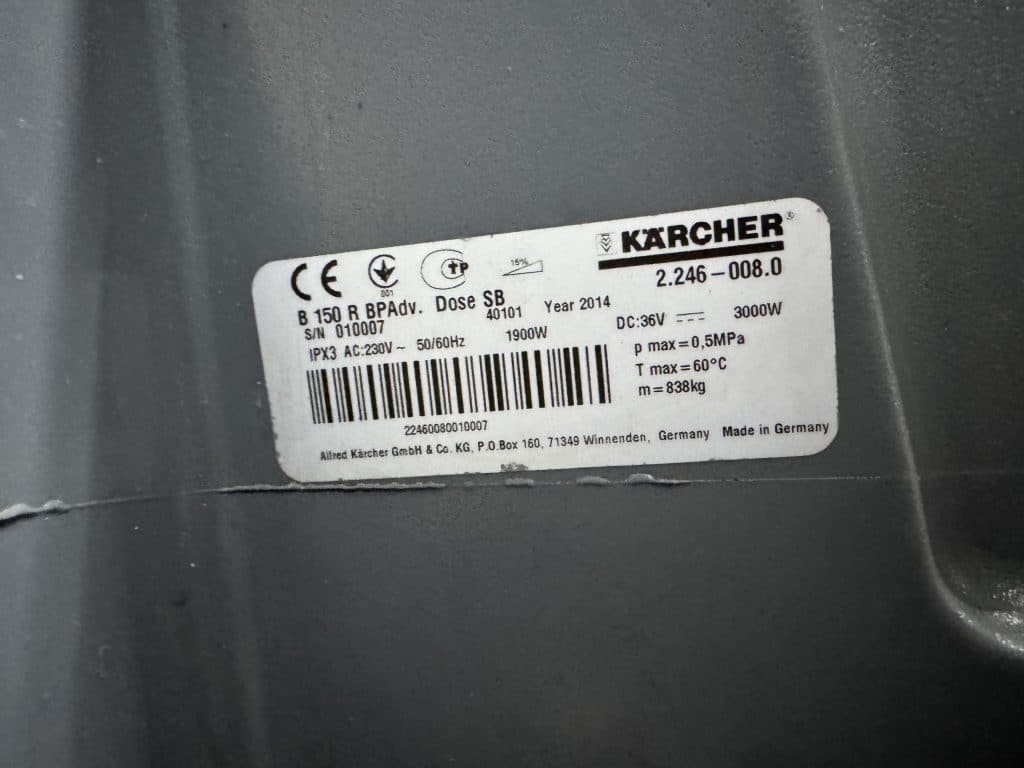 KARCHER SCHROBMACHINE B 150 R BpAdv Dose SB D90 2014