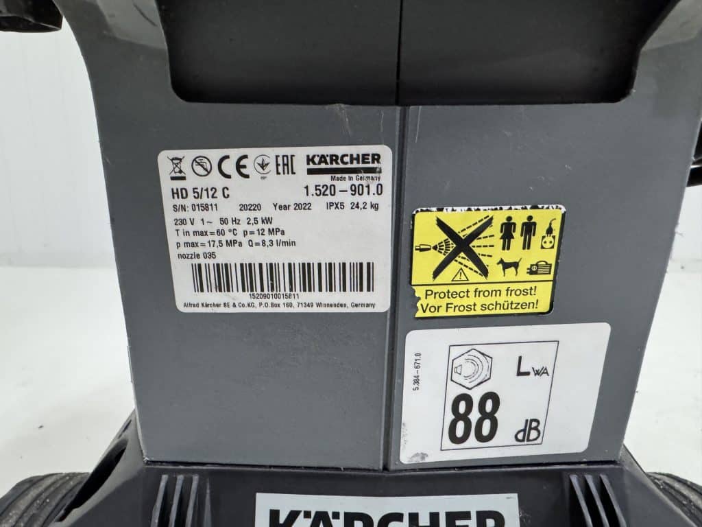 KARCHER KOUDWATER HOGEDRUKREINIGER HD 5/12 C 230Volt