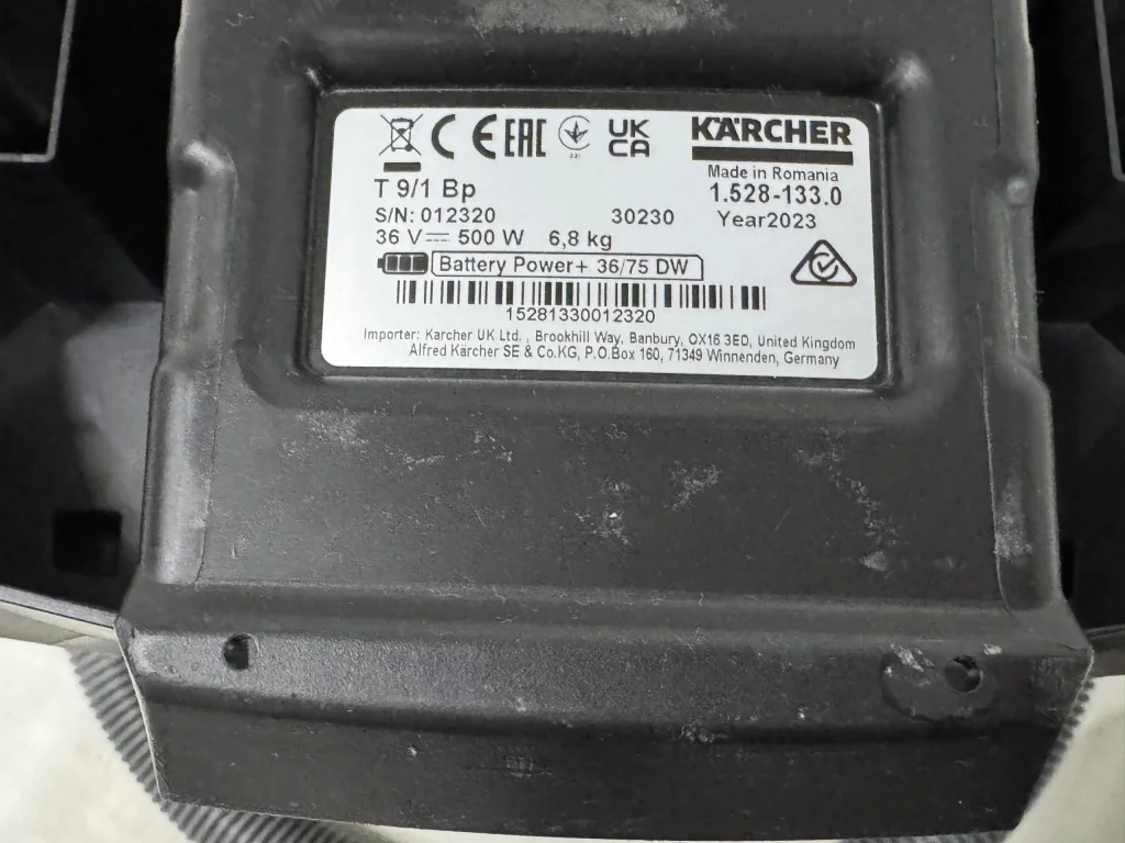 KARCHER T 9/1 BP STOFZUIGER 36V
