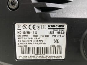 KARCHER KOUDWATER HOGEDRUKREINIGER HD 10/25-4 S 250 BAR 400V