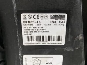 KARCHER KOUDWATER HOGEDRUKREINIGER HD 10/25-4 S 400V 250BAR