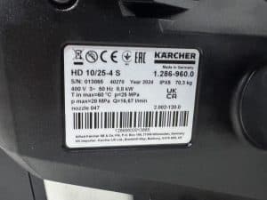 KARCHER KOUDWATER HOGEDRUKREINIGER HD 10/25-4 S 250 BAR 400V
