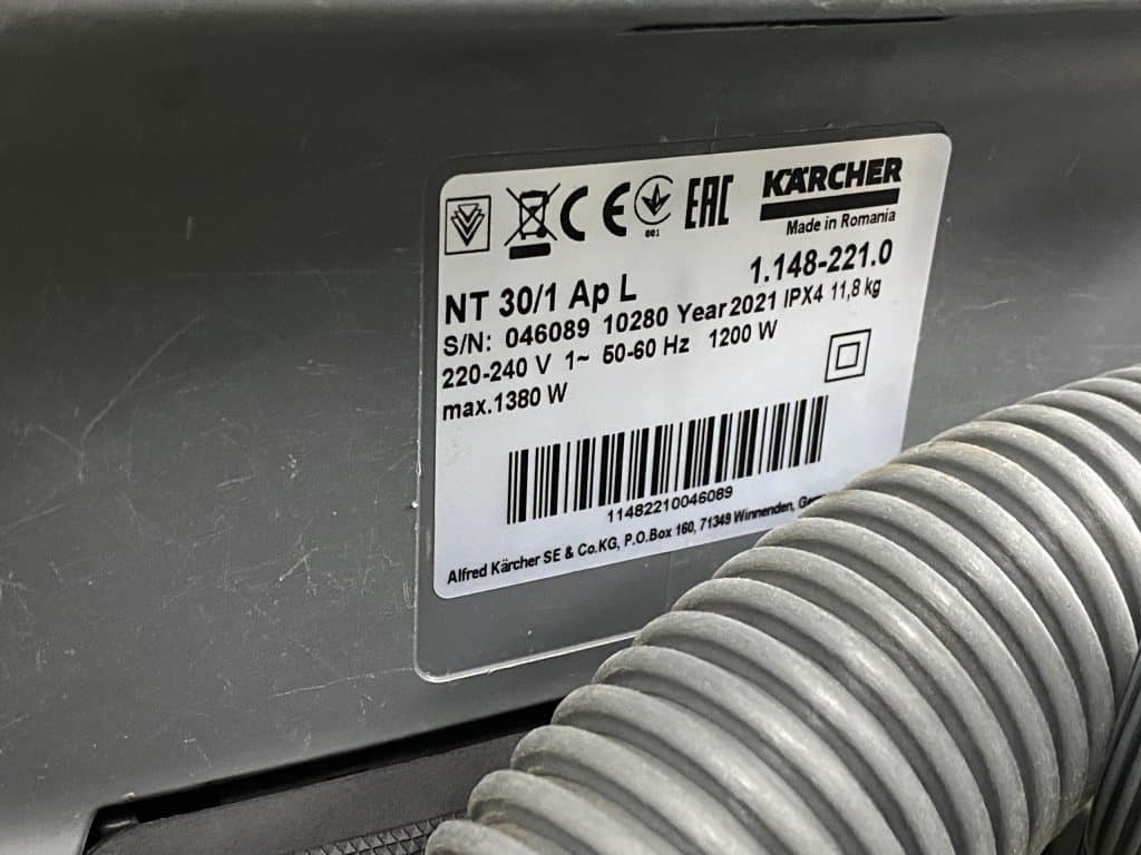 KARCHER NAT/DROOG STOFZUIGER NT 30/1 Ap L