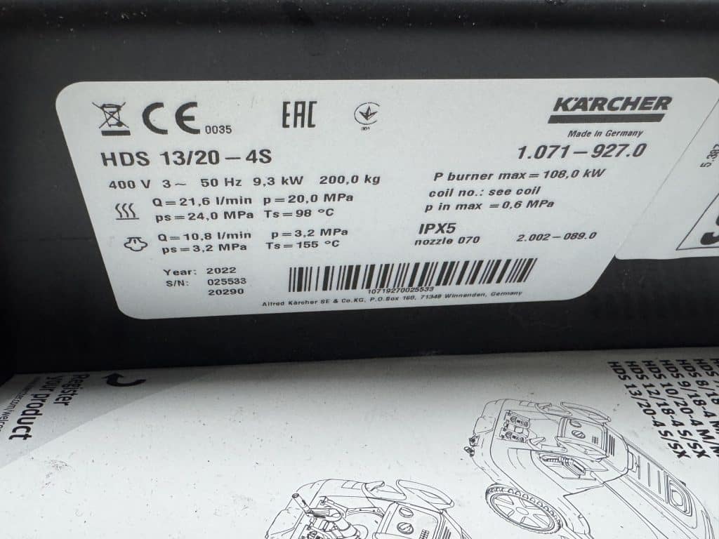 KARCHER HOGEDRUKREINIGER WARMWATER HDS 13/20-4S 400V