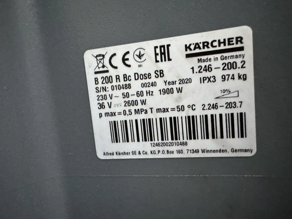 KARCHER SCHROBMACHINE B 200 R Bc DOSE SB R90