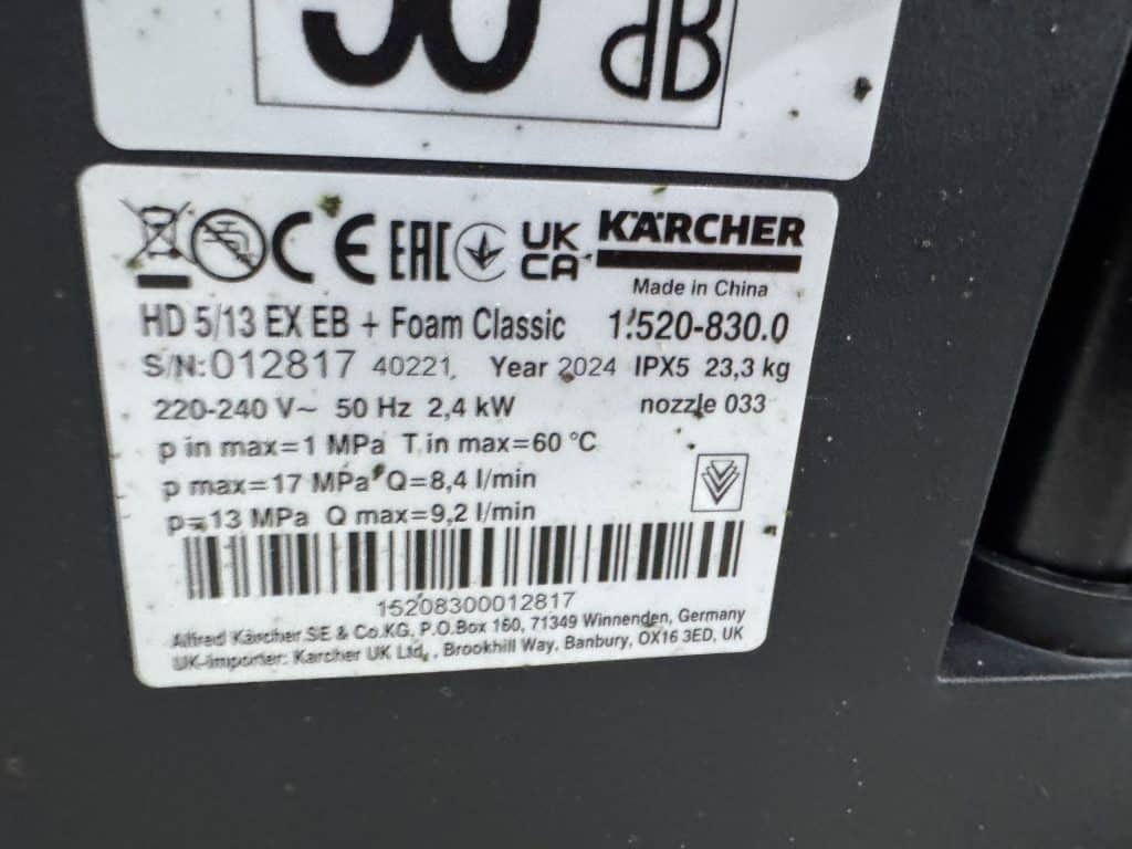 KARCHER HOGEDRUKREINIGER HD 5/13 EX EB +