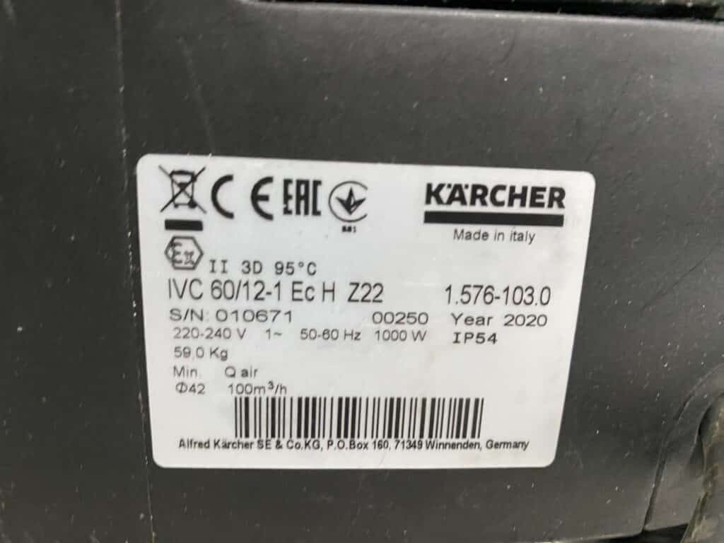 KARCHER IVC 60/12-1 Ec H Z22 Explosievrije zuiger 230 Volt