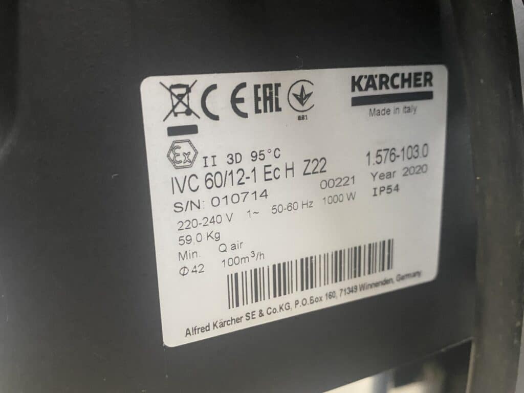 KARCHER IVC 60/12-1 Ec H Z22 Explosievrije zuiger 230 Volt