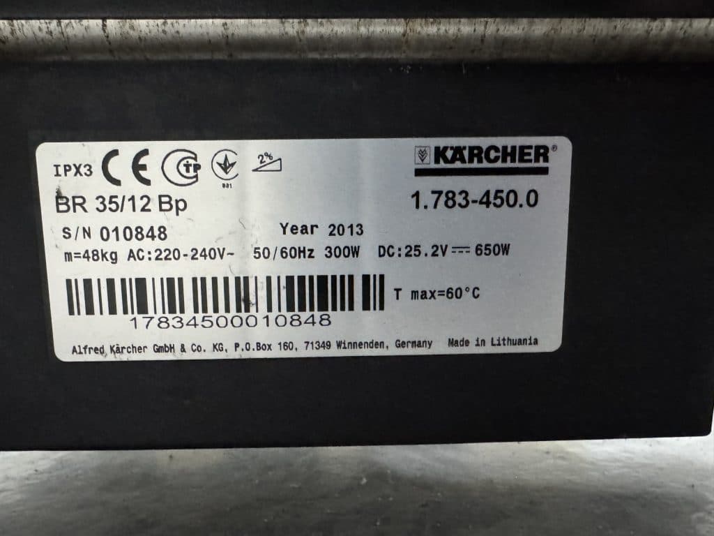 KARCHER SCHROB-/ZUIGMACHINE BR 35/12 C Bp Pack 2013