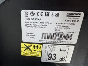 KARCHER WARMWATER HOGEDRUKREINIGER HDS 6/15 CXA