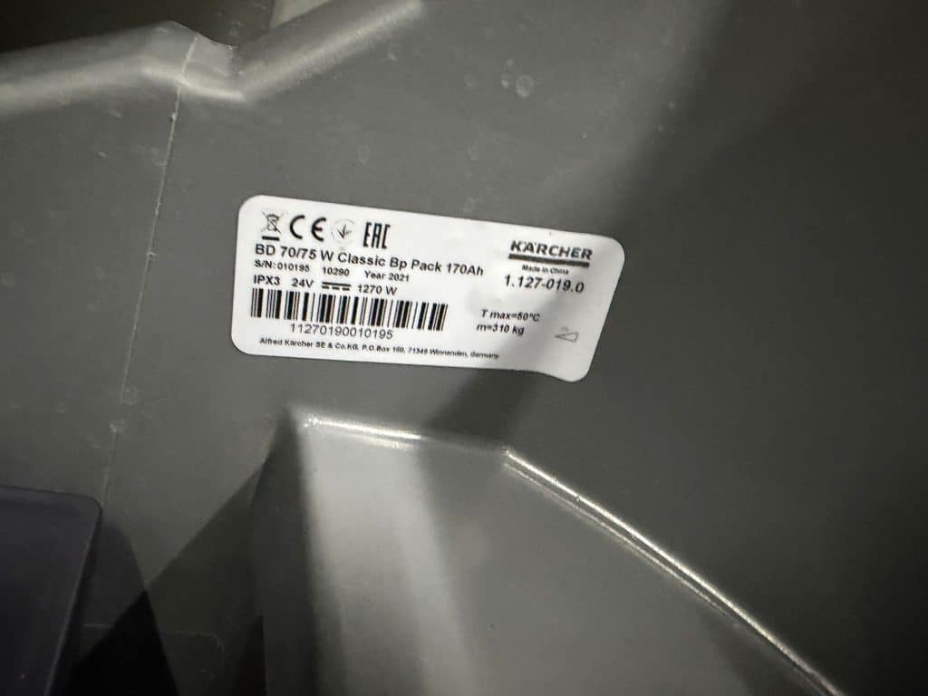 KARCHER Schrob-/zuigmachine BD 70/75 W Classic Bp Pack 170Ah