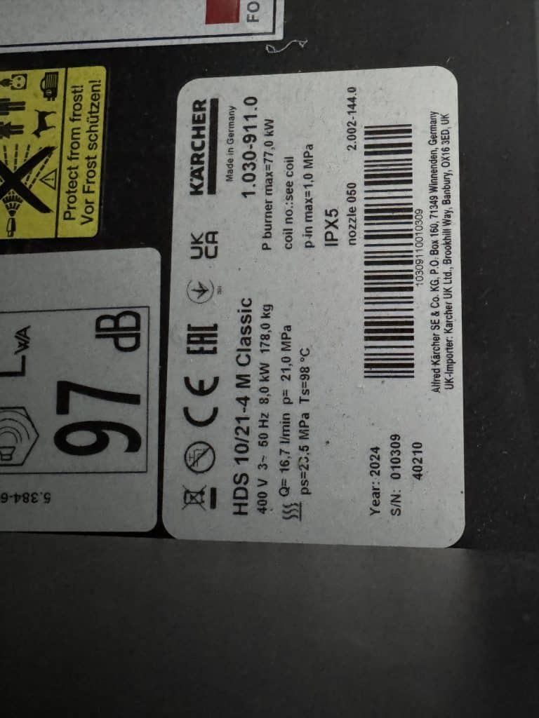KARCHER HOGEDRUKREINIGER WARMWATER HDS 10/21-4 Classic 400V