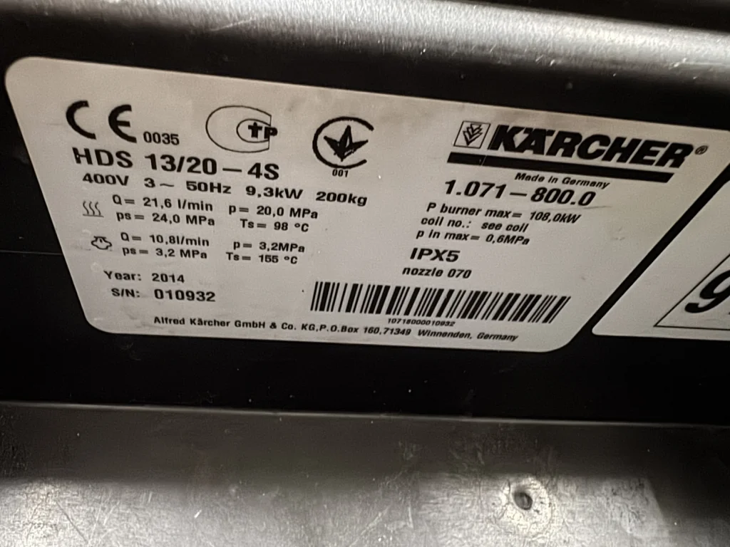 KARCHER HOGEDRUKREINIGER WARMWATER HDS 13/20-4 S 400V